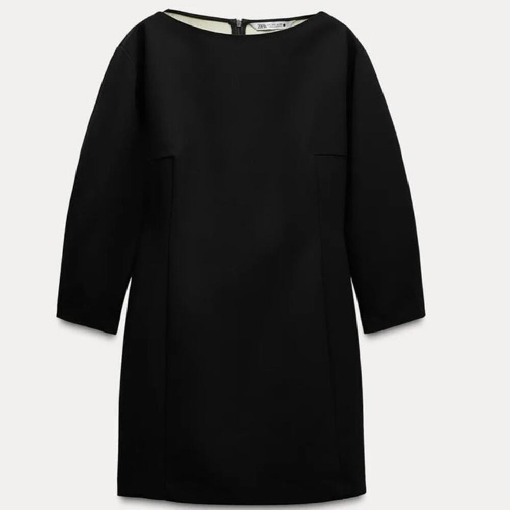 ZARA MINI DRESS ZW 2024 COLLECTION BLACK WOMENS MEDIUM 6-8
